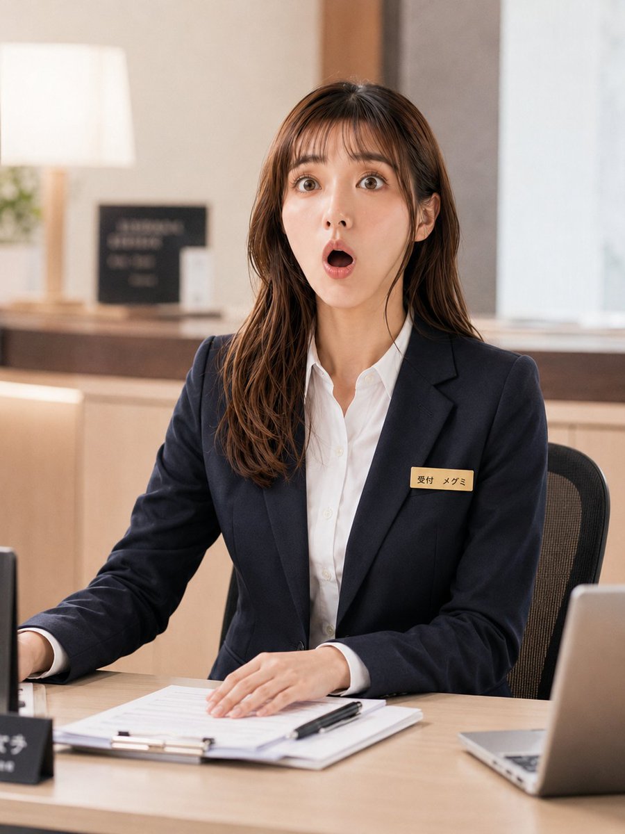 Receptionist Seated at Front Desk