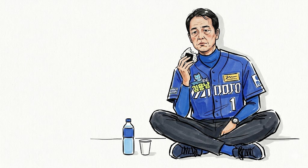 Anonymized Baseball Player Eating Alone