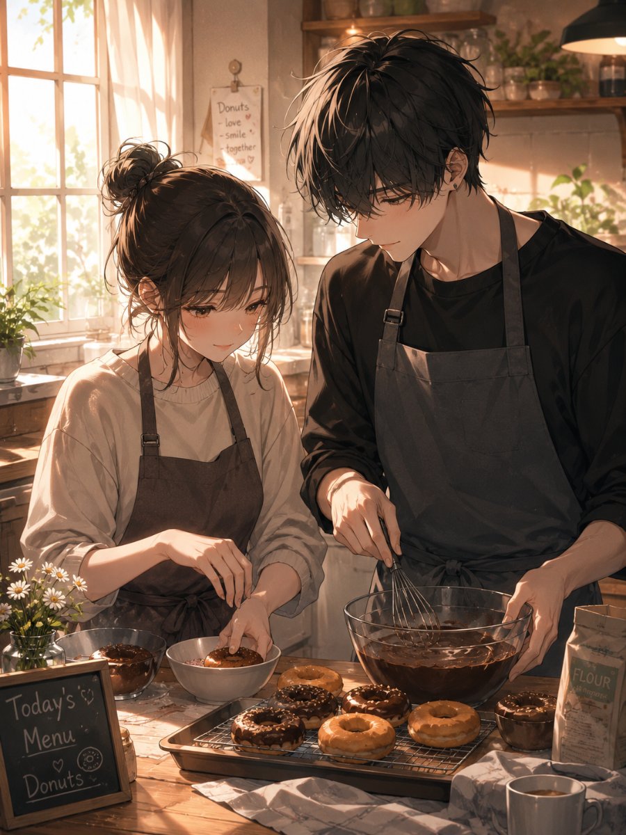 Afternoon Donut Baking Couple