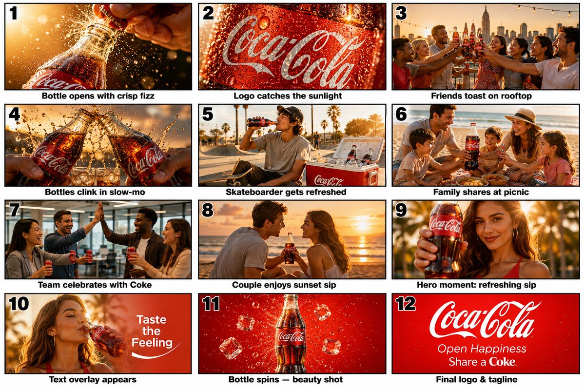 Commercial Storyboard Scene Generation