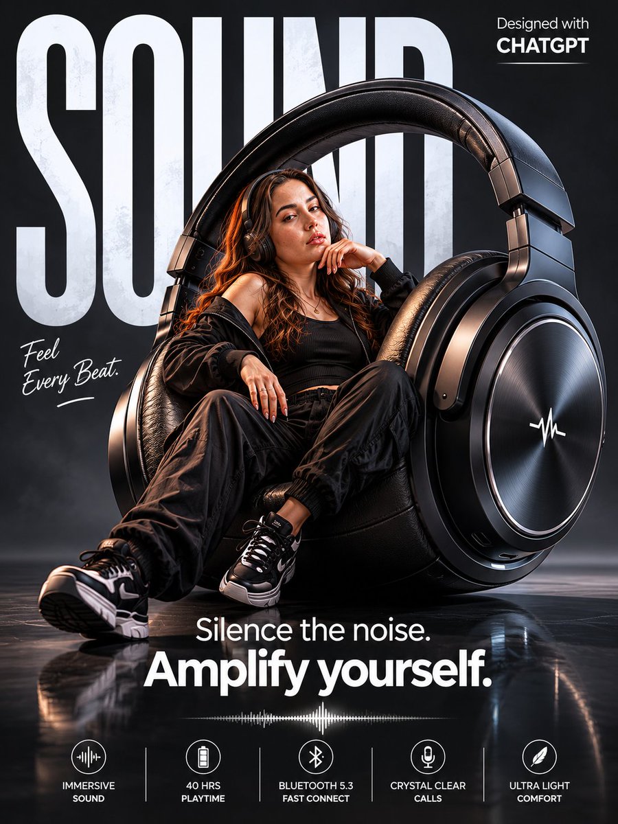 Surreal Wireless Headphones Poster