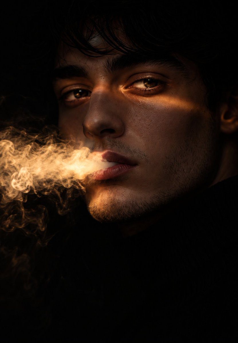 Chiaroscuro Smoke Exhale Portrait