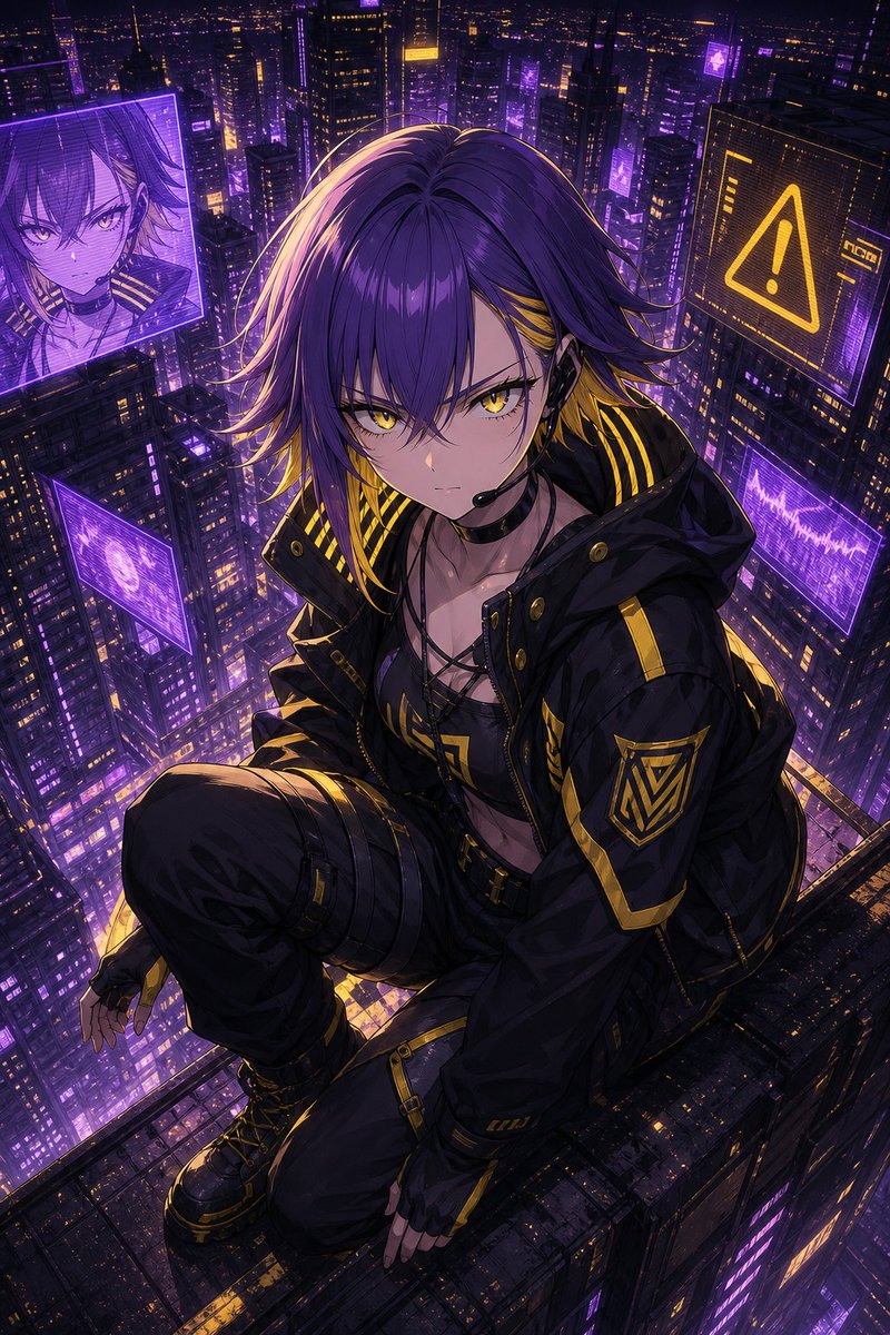 Cyberpunk Anime Rooftop Key Visual