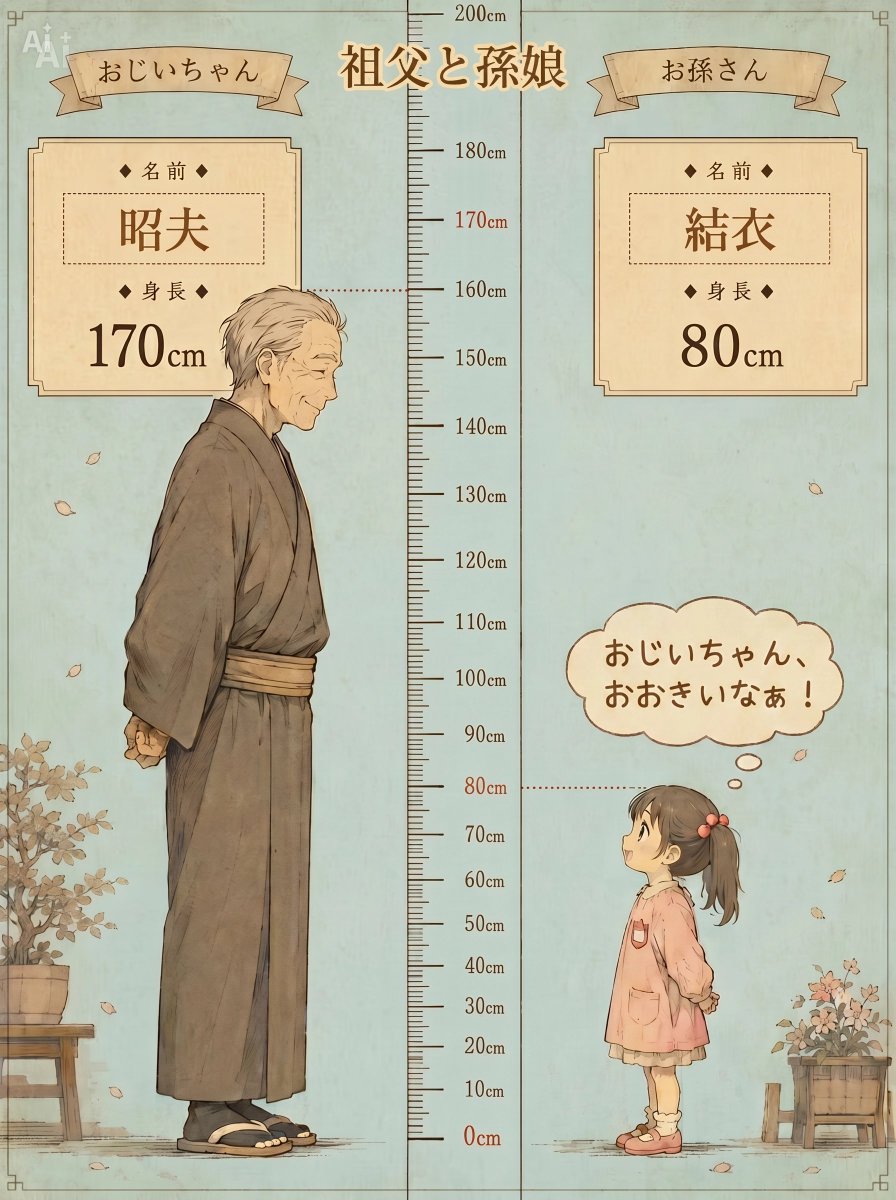 Grandfather and Granddaughter Height Chart