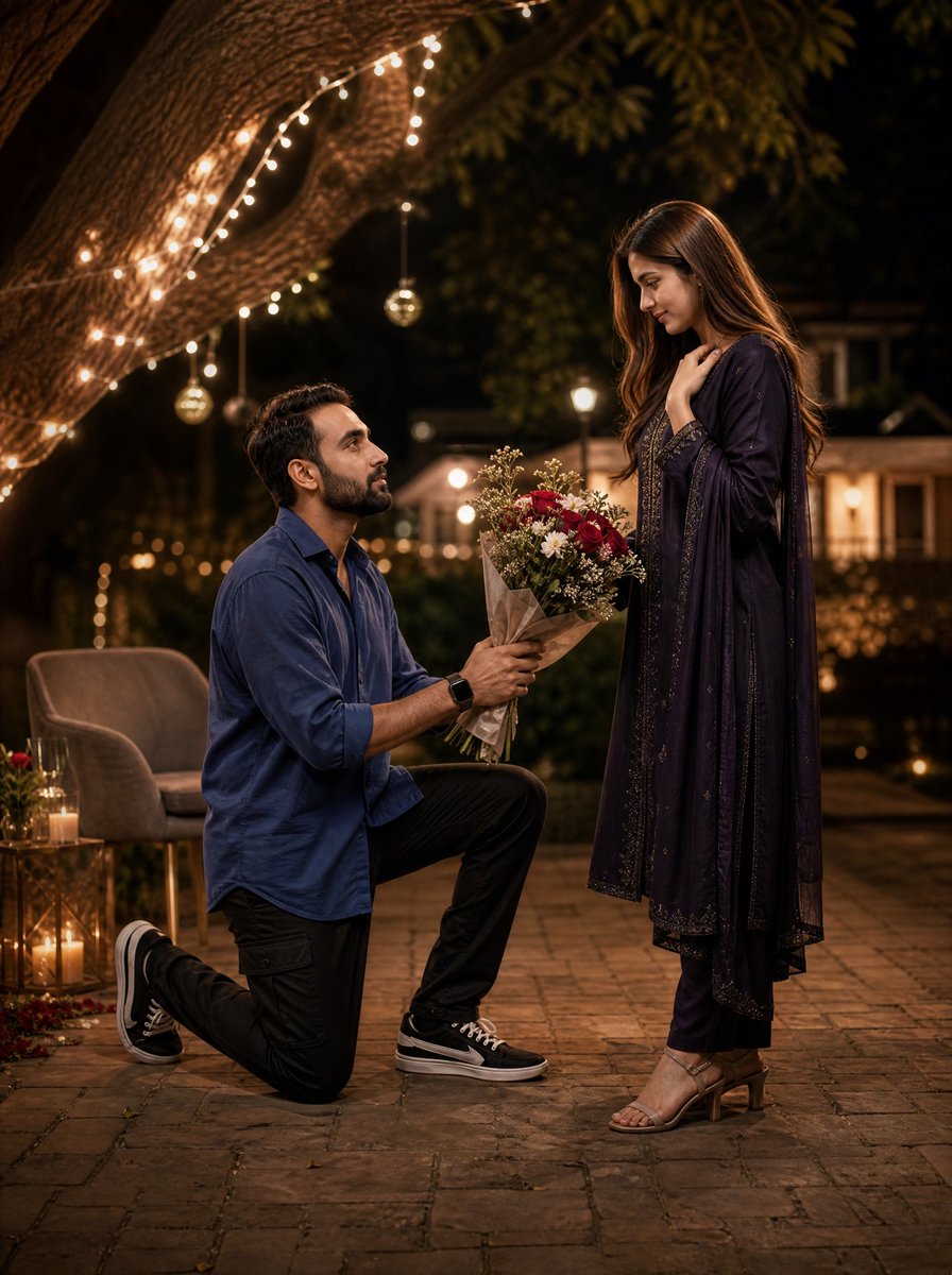 Night Park Proposal Portrait
