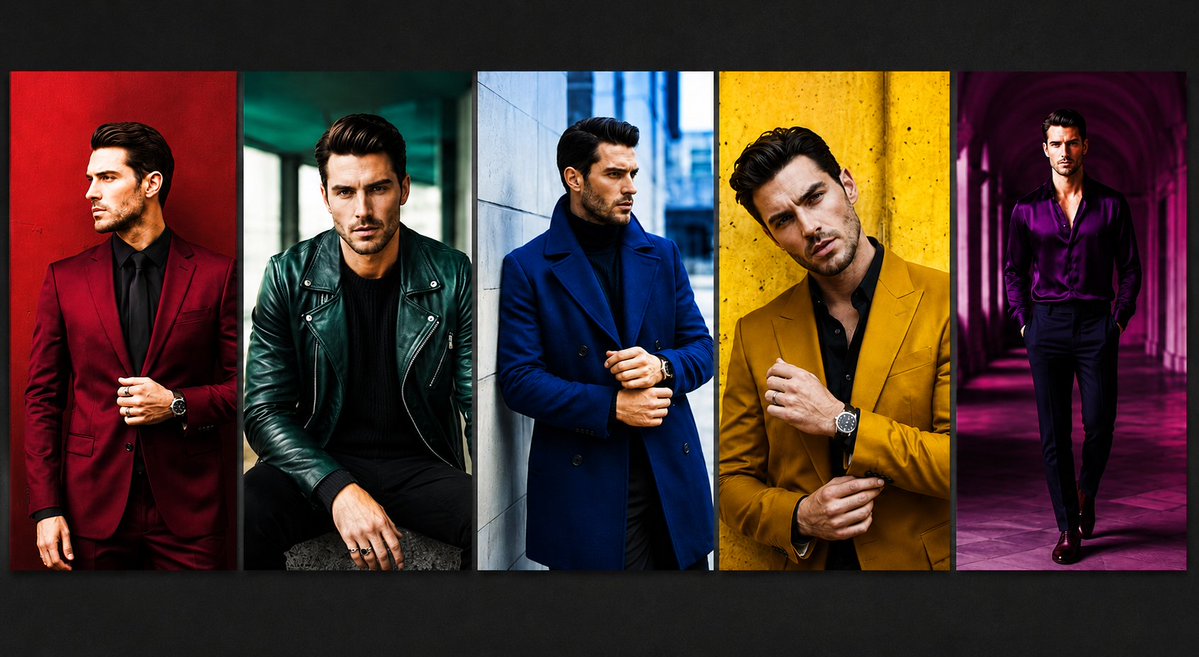Five-Panel Luxury Menswear Collage