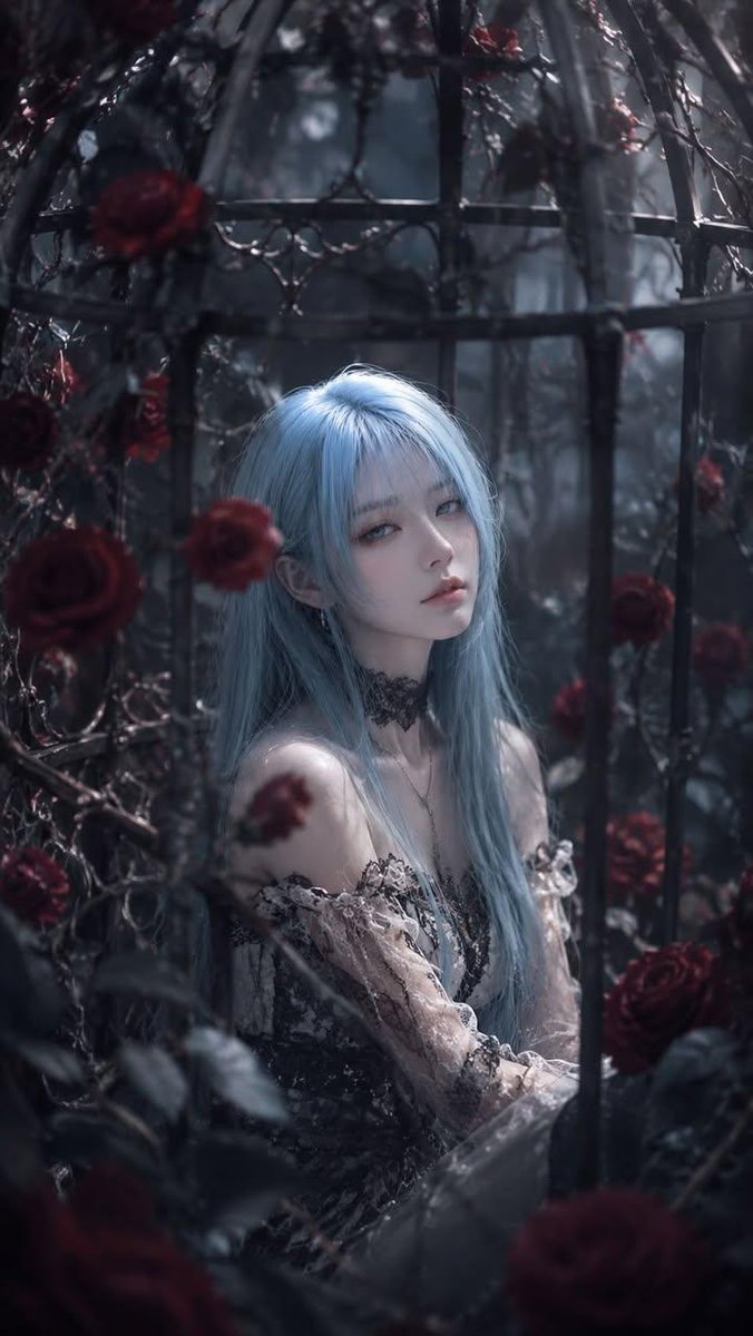 Gothic Rose Cage Portrait
