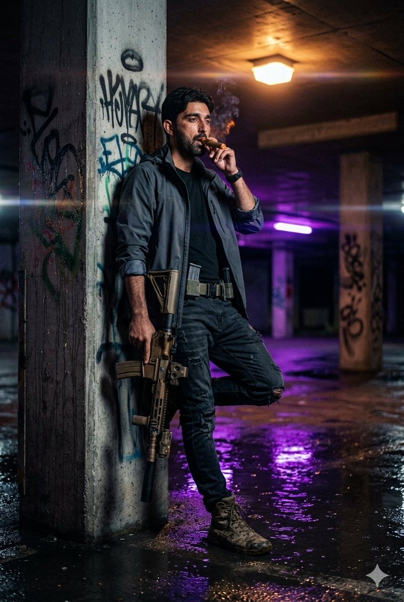 Gritty Neo-Noir Tactical Portrait
