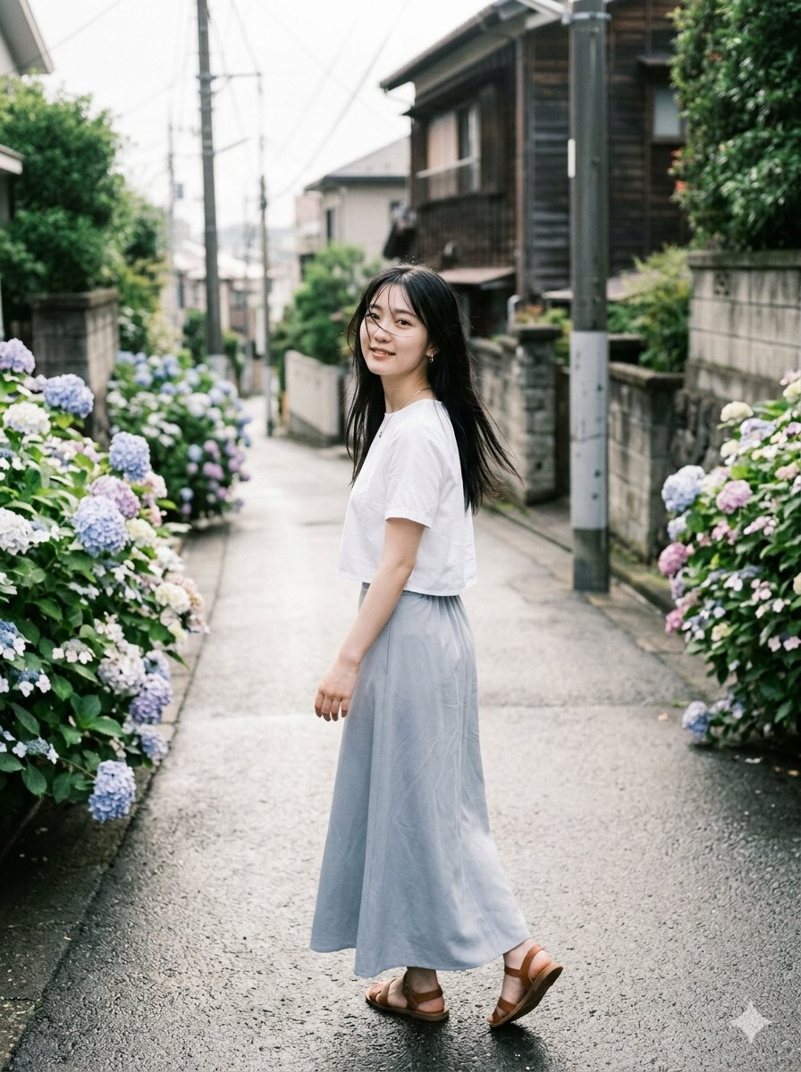 Rainy Hydrangea Street Portrait