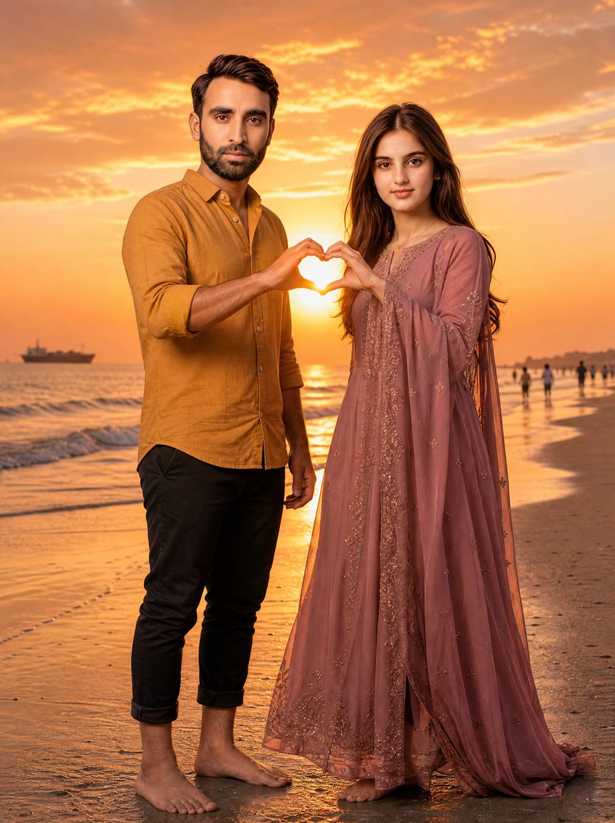 Romantic Beach Sunset Couple