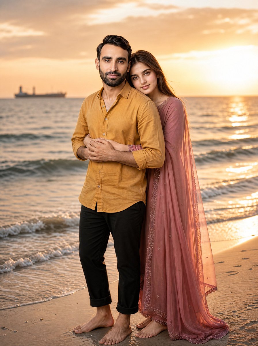 Romantic Beach Sunset Couple