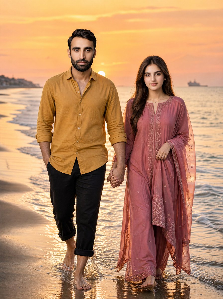 Golden Hour Beach Couple