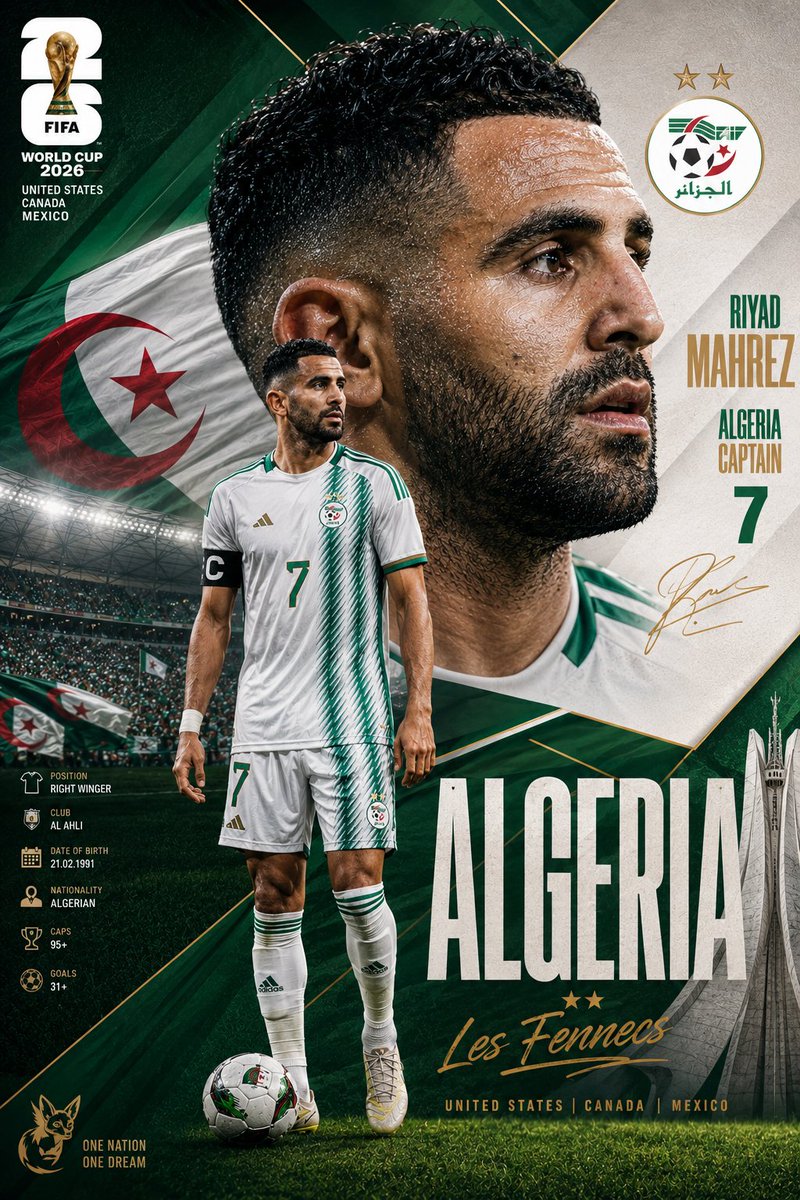 Algeria World Cup Captain Poster