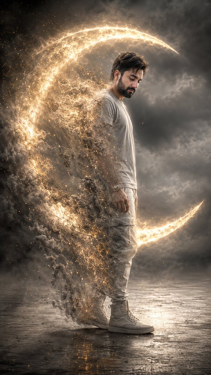 Cinematic Disintegrating Energy Aura Portrait