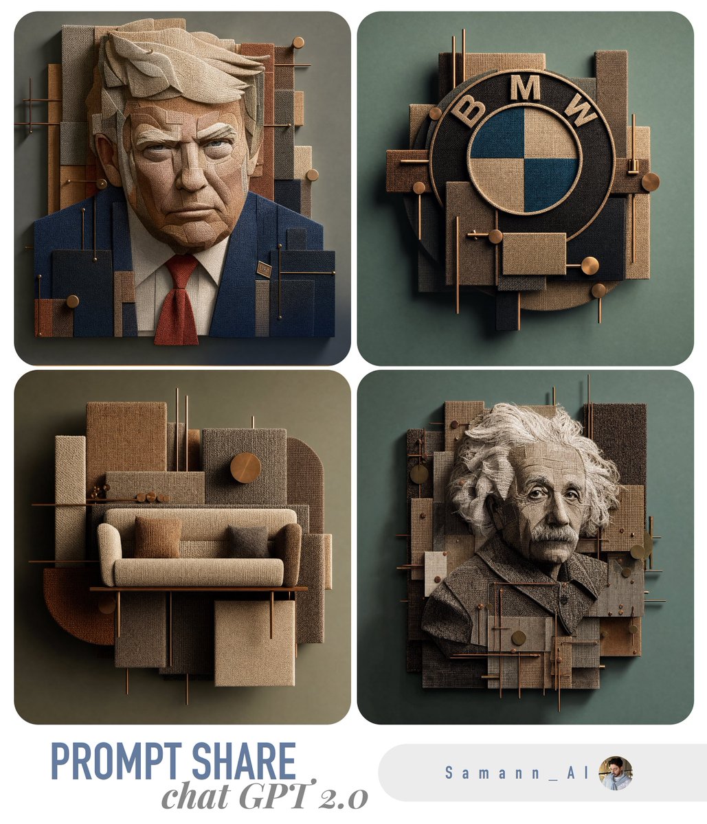 3D Fabric Art Prompt Share Collage
