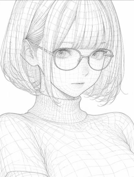 Wireframe Censored Portrait