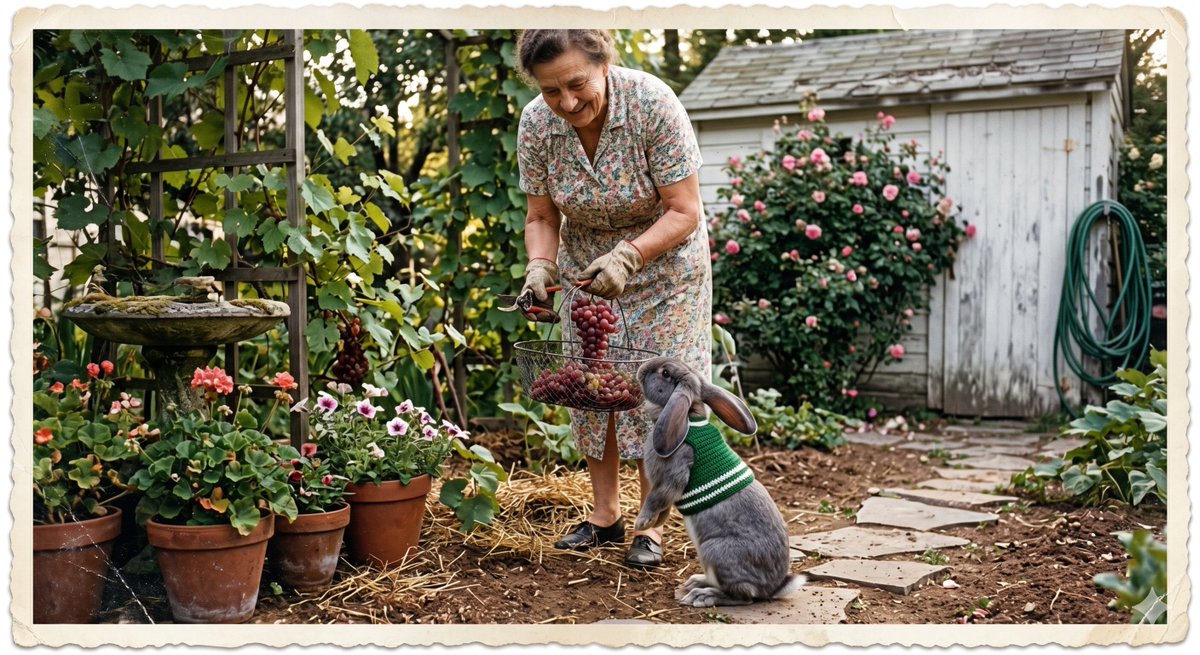 Vintage Gardener and Sweater Rabbit
