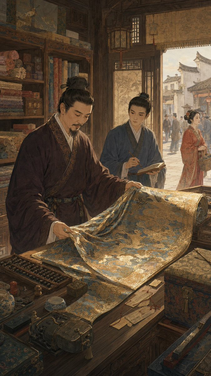 Old Chinese Silk Shop Interior