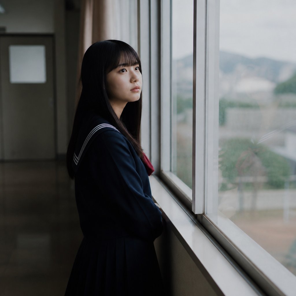 Anonymous Schoolgirl by Window