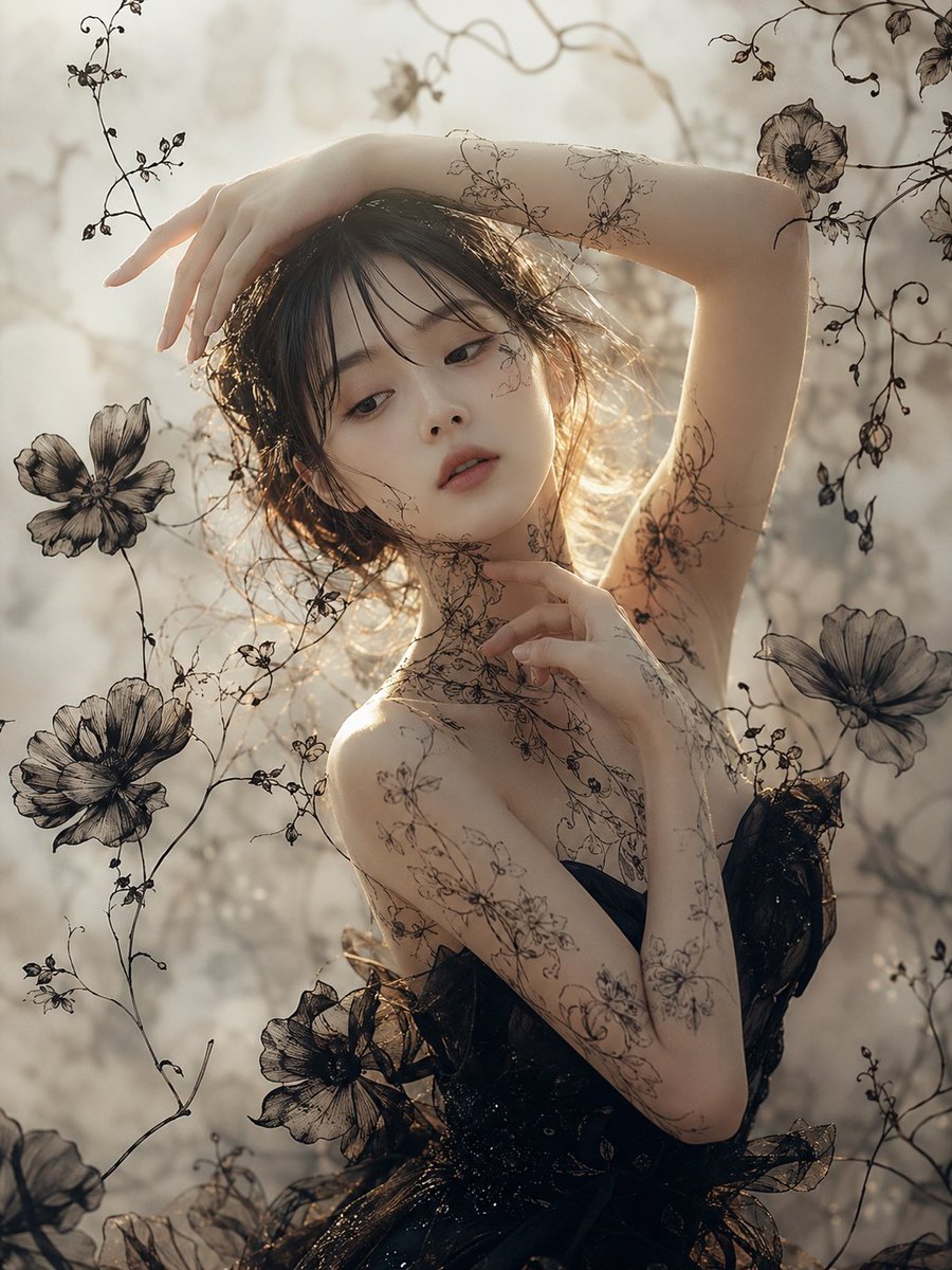 Ethereal Botanical Fashion Portrait