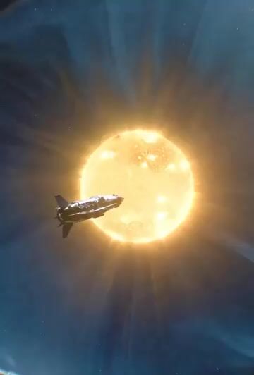 Planetary Spaceship Fly-Around Video Prompt