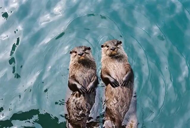 Calm Organic Movement of Otters
