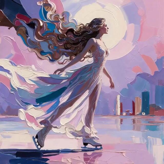 Grok Imagine Prompt: Ethereal 70s skating woman