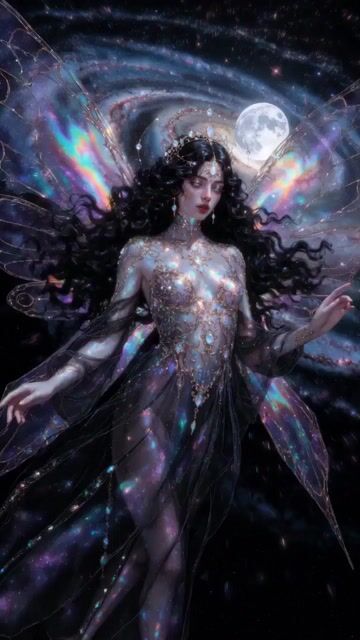 Ethereal dark fairy goddess cosmic video