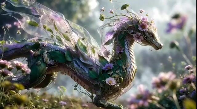 Dragon Grown from Intertwining Plants