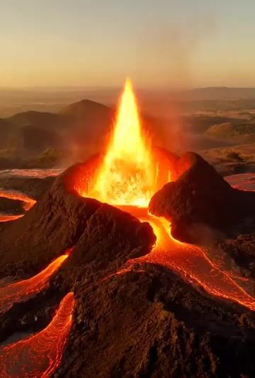 Video Generation Prompt: Hyper-realistic Cataclysmic Volcano Eruption