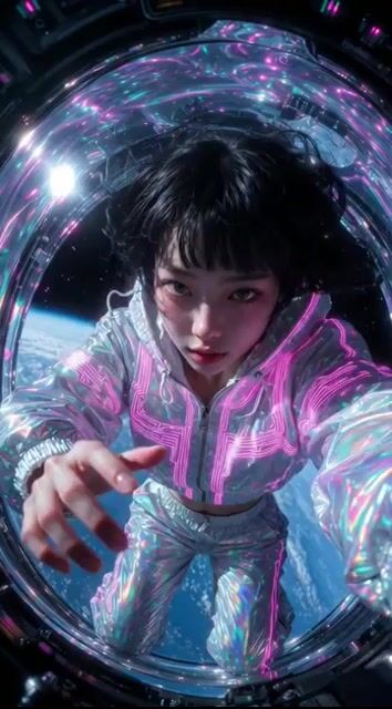 Grok Imagine prompt for a Japanese girl in zero gravity