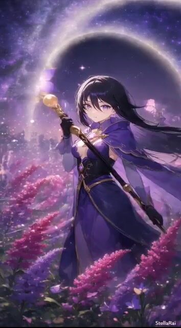 Animate Female Mage in Amaranth Field
