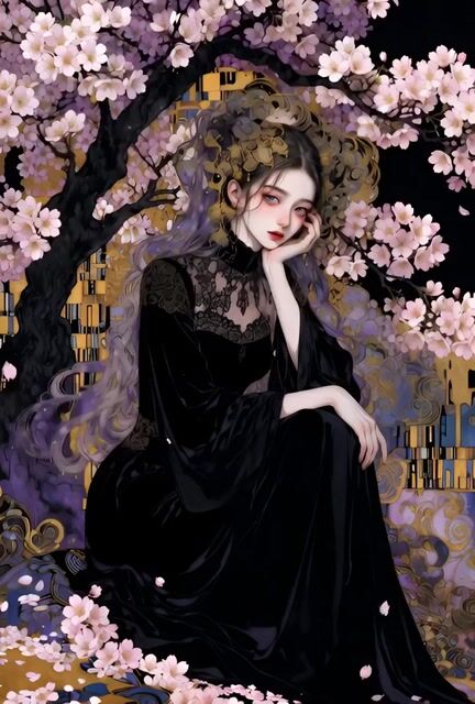 Ethereal Woman in Gothic Art Nouveau Style