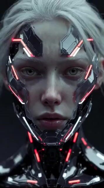 Ultra-realistic cinematic close-up of a humanoid robot