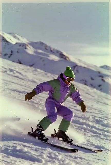 Skier Jump with Polaroid Drone Style
