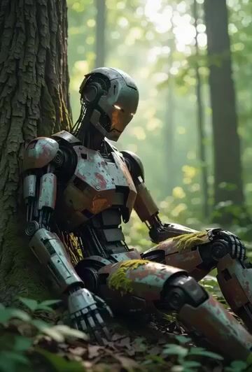 Rusted Robot in Forest Video Prompt