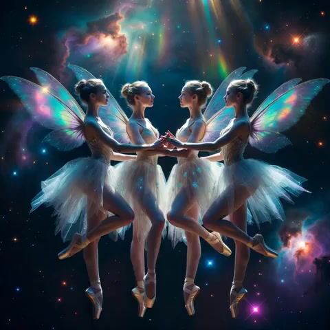 Fairy Ballerinas in Space Video Prompt