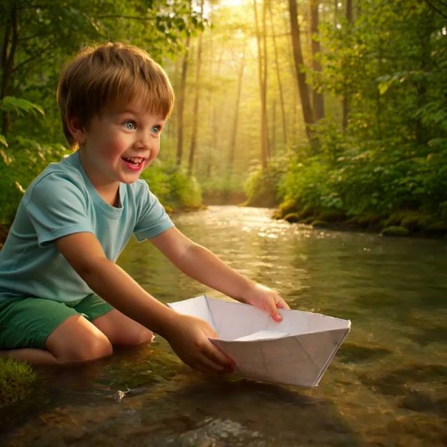 10-second magical childhood stream video prompt