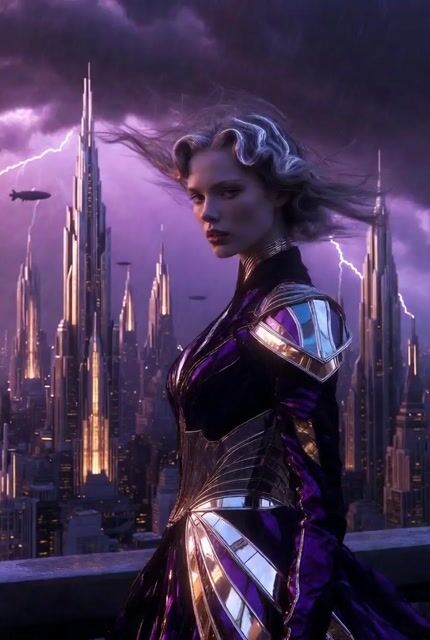 Ultra Cinematic Art Deco Storm Portrait