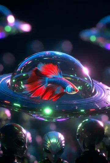 Betta Fish in a Flying Saucer
