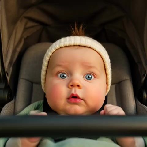 Father and Baby Stroller Walk at Golden Hour
