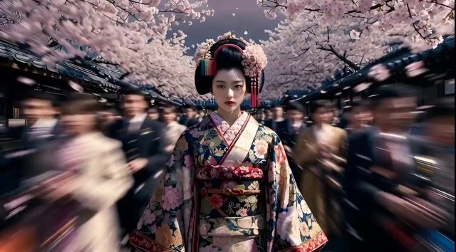 Avant-garde Floral Geisha Couture