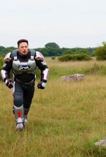 Grok Imagine prompt for Elon Musk seeking help from PlantMAN