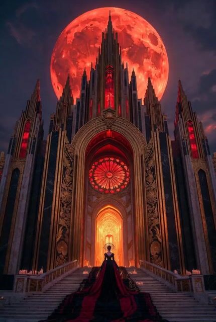 Celestial Rococo Art Deco Cathedral Video Prompt