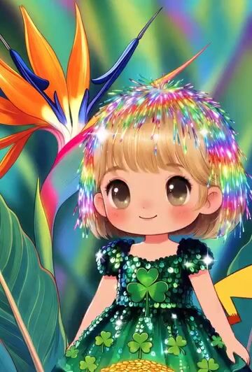Chibi Suze Orman/Rainbow Brite hybrid turned into Pikachu