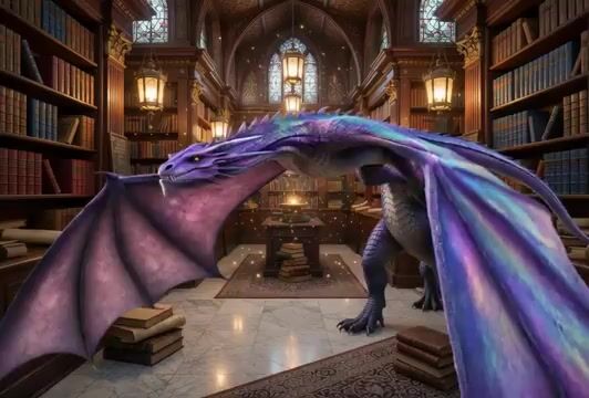Grumpy Purple Dragon Video Prompt