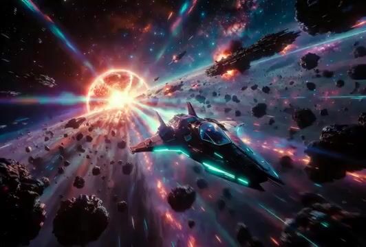Futuristic Starfighter Dogfight Video Prompt