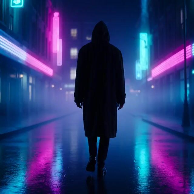 Cinematic cyberpunk street scene video prompt