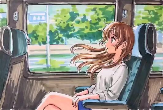 Hand-Drawn Anime Bus Scene Video Prompt