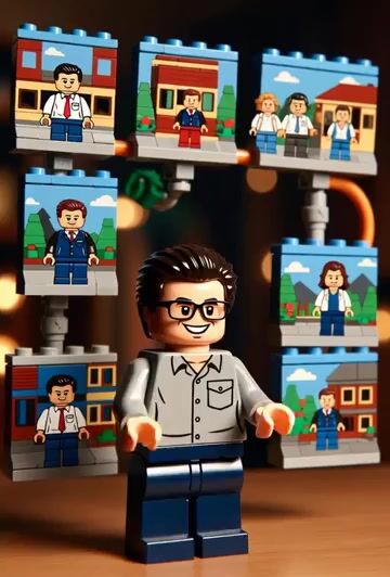 Lego Pixar Style Jensen Huang Minifigure